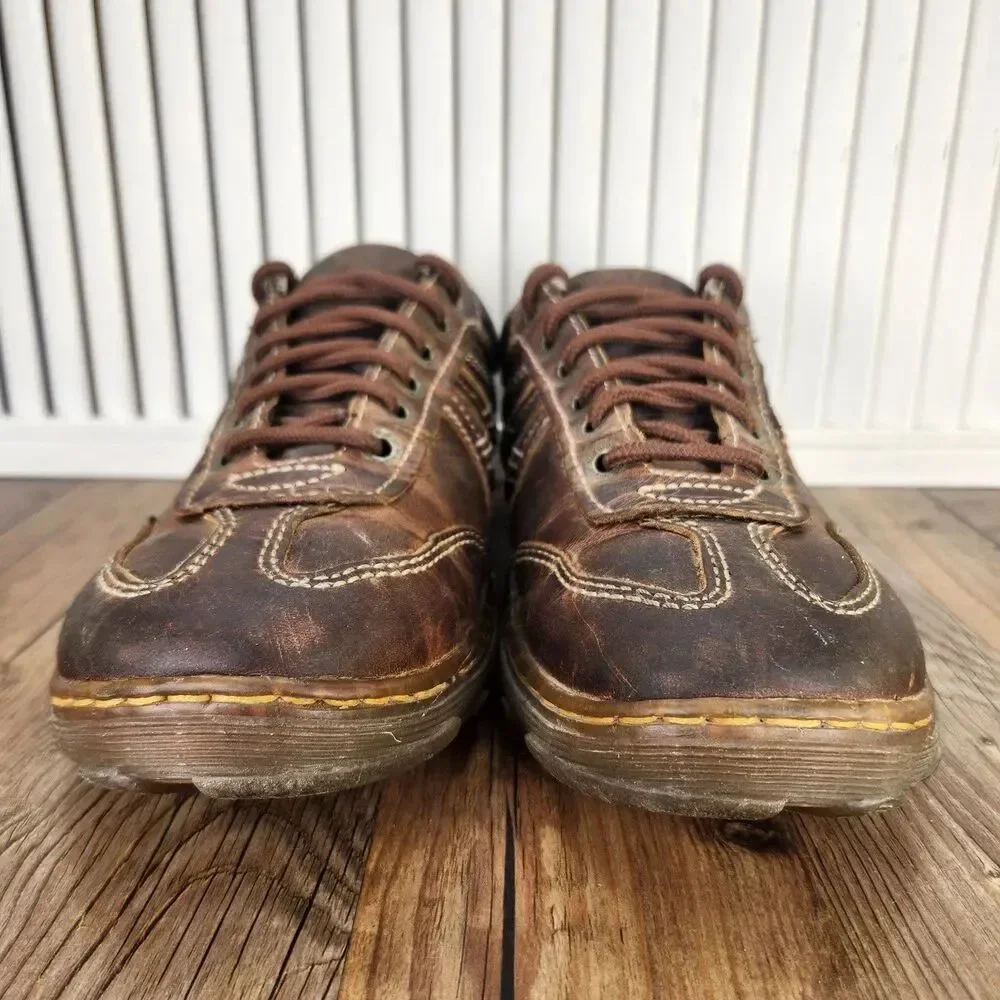 Dr Martens Kurt Sneakers Mens Sz 9 Brown Distressed Leather Lace Up Casual Shoes